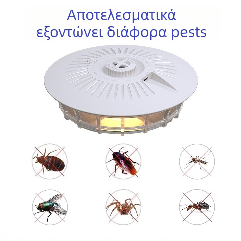 Λαμπτήρας παγίδευσης κουνουπιών με κολλητικά φύλλα και LED, για περιοχή 80–120 m², μοντέλο 807, 0,6 W, τροφοδοσία USB/AA μπαταρία, βάρος 264 g