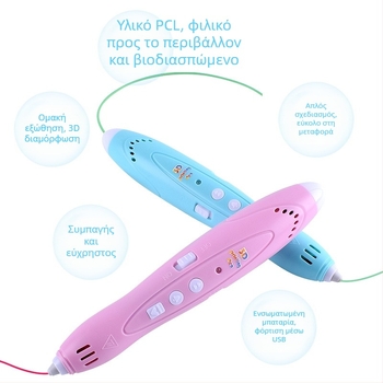 Παιδικό στυλό 3D εκτύπωσης με χαμηλή θερμοκρασία, ασύρματο, πολύχρωμα LED φώτα για ζωγραφική και γκραφίτι – εκπαιδευτικό παιχνίδι τέχνης για 7–14 ετών