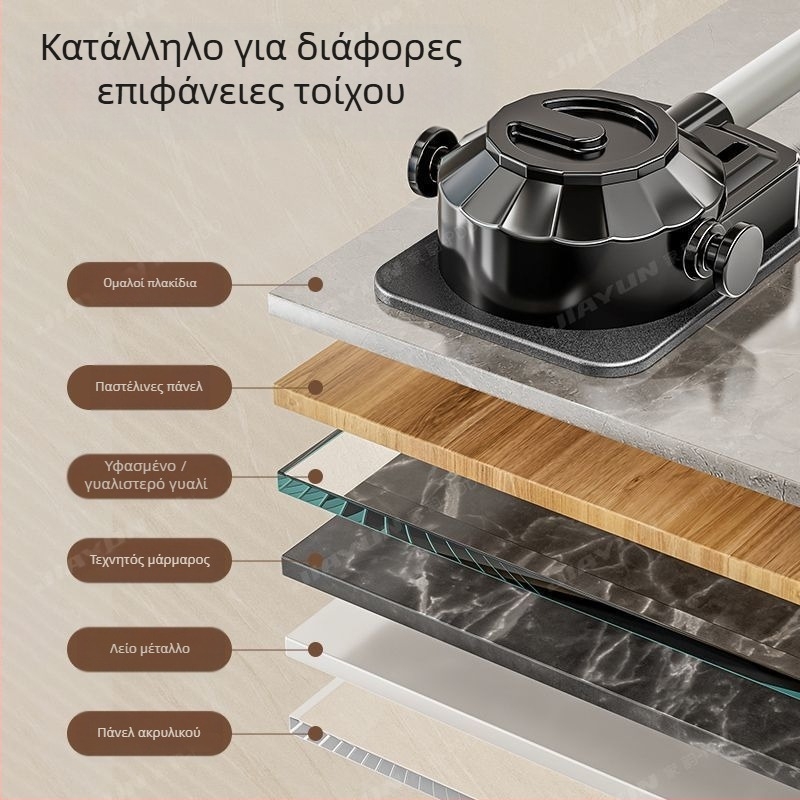 Χωρίς διάτρηση, καθολικό στήριγμα κεφαλής ντους με βεντούζα, ρυθμιζόμενη βάση μπάνιου, ABS υλικό, ηλεκτροπλατιωμένη επιφάνεια