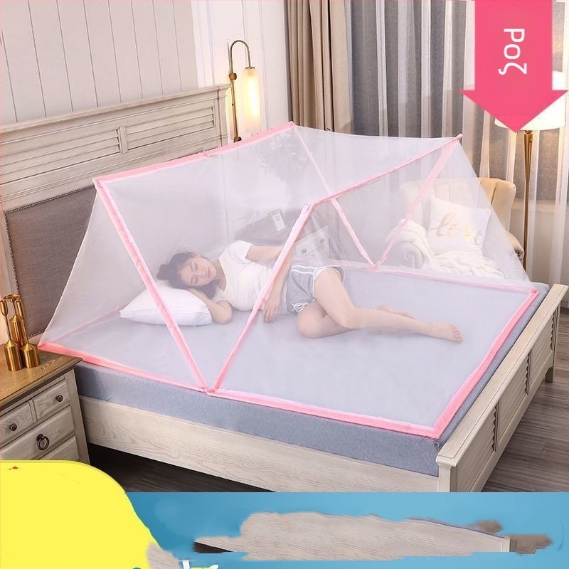 Αναδιπλούμενο Δίκτυ προστασίας από κουνούπια για κρεβάτια — χωρίς εγκατάσταση, κατασκευή από ίνες γυαλιού, πλαίσιο από σωλήνες ινών γυαλιού