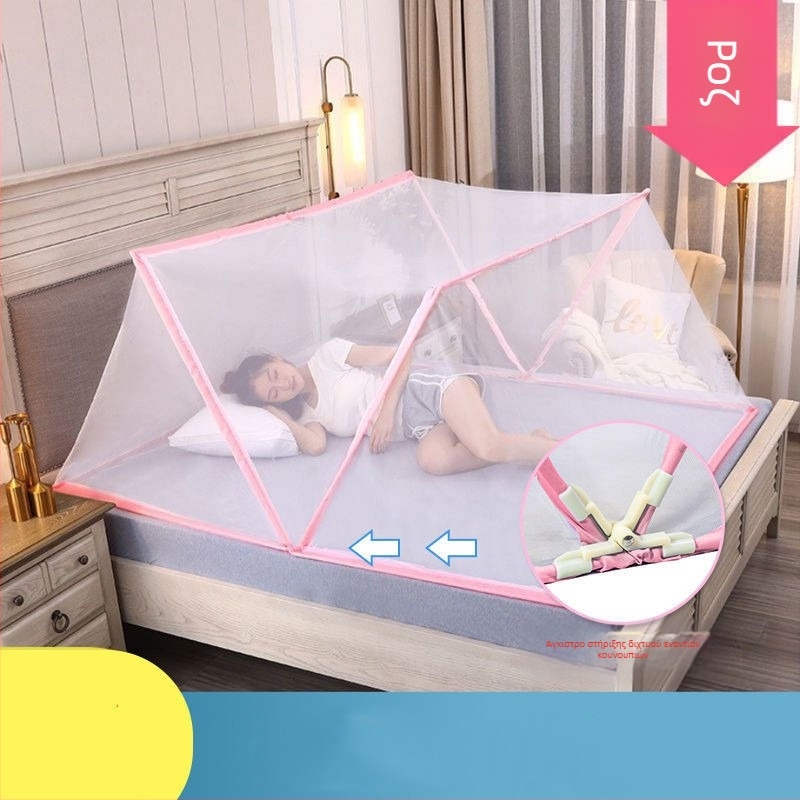 Αναδιπλούμενο Δίκτυ προστασίας από κουνούπια για κρεβάτια — χωρίς εγκατάσταση, κατασκευή από ίνες γυαλιού, πλαίσιο από σωλήνες ινών γυαλιού