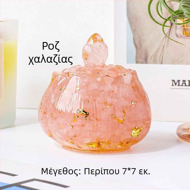 Apeng Crystal μπολ λωτού από εποξική ρητίνη με θραύσματα κρυστάλλων, κρυσταλλικό διακοσμητικό για διακόσμηση και αποθήκευση, μπολ αποδημαγνήτισης