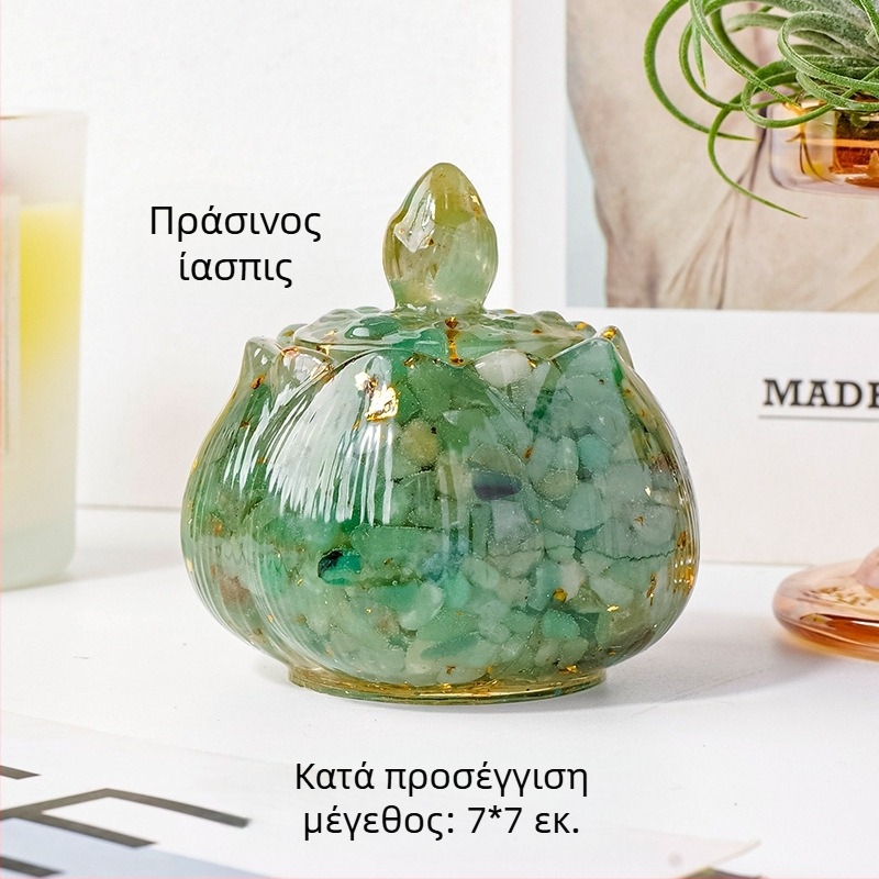 Apeng Crystal μπολ λωτού από εποξική ρητίνη με θραύσματα κρυστάλλων, κρυσταλλικό διακοσμητικό για διακόσμηση και αποθήκευση, μπολ αποδημαγνήτισης