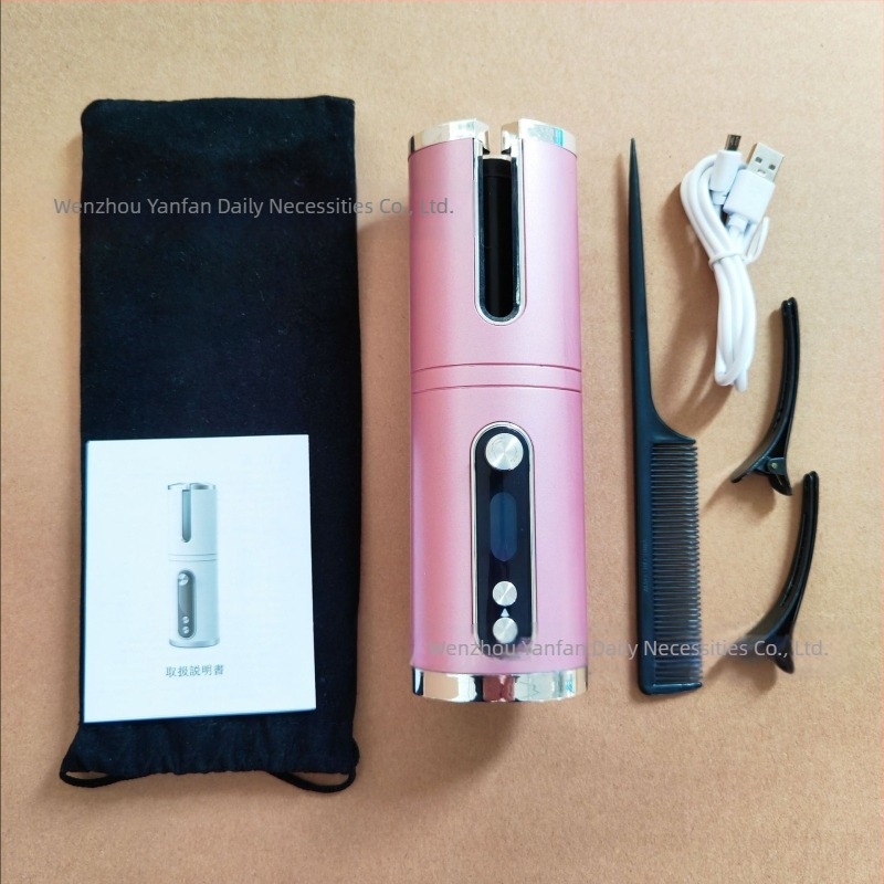 Αυτόματη ασύρματη συσκευή μπούκλας μαλλιών – φορητός μίνι περιστρεφόμενος σίδερο για μπούκλες, 34W, διάμετρος θέρμανσης <15 mm, 6-επίπεδο ρύθμισης θερμοκρασίας