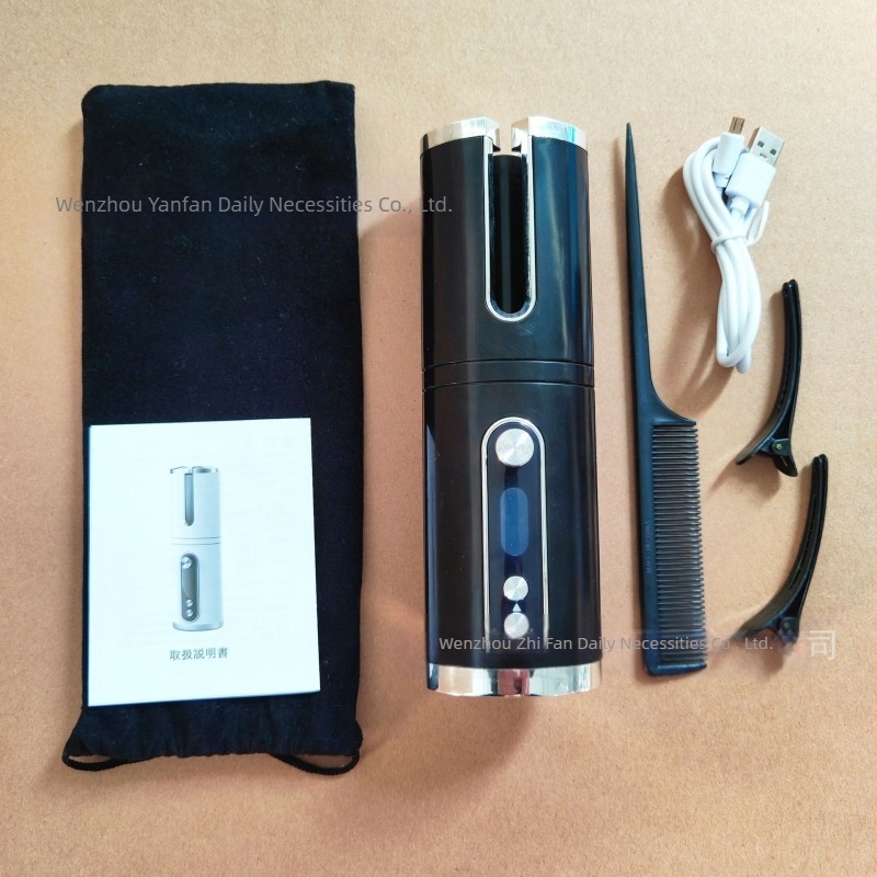 Αυτόματη ασύρματη συσκευή μπούκλας μαλλιών – φορητός μίνι περιστρεφόμενος σίδερο για μπούκλες, 34W, διάμετρος θέρμανσης <15 mm, 6-επίπεδο ρύθμισης θερμοκρασίας