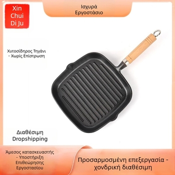 Τηγάνι από χυτοσίδηρο για μπριζόλες – χωρίς επίχρισμα, τηγάνισμα μπριζόλας, συμβατό με εστίες αερίου και επαγωγής, μοντέλο 24