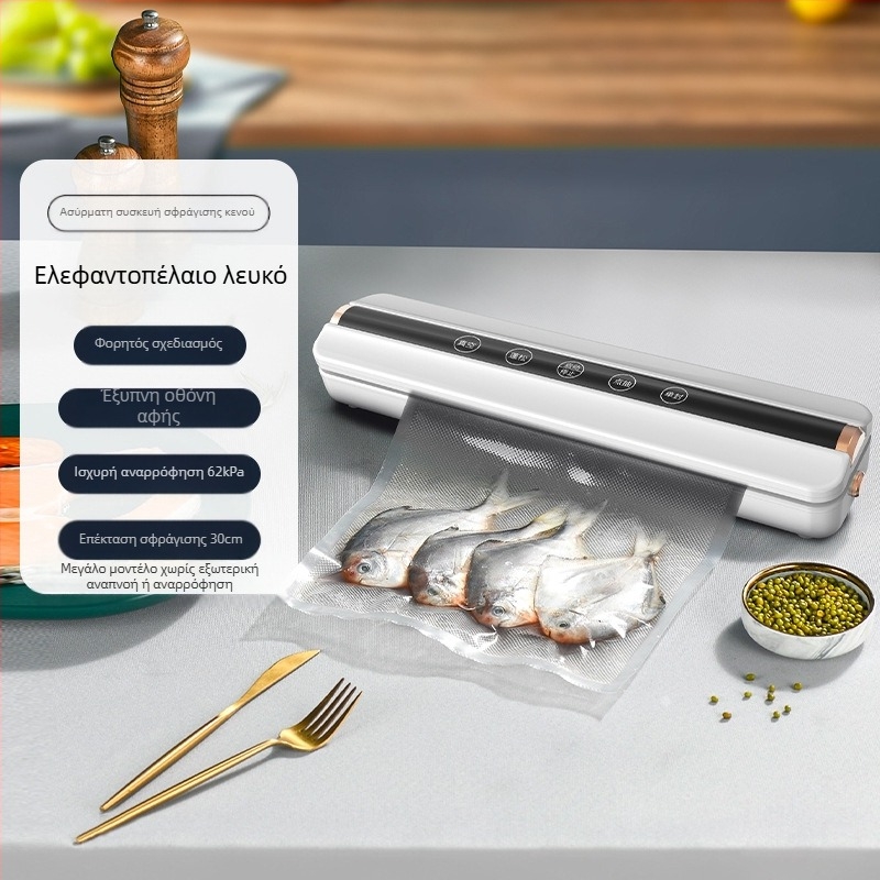 Μίνι Ασύρματη Συσκευή Σφράγισης Κενού, Επαναφορτιζόμενη, ABS Κέλυφος, Χωρητικότητα 500–1000 ml, Μοντέλο 818, Οικιακές Συσκευές