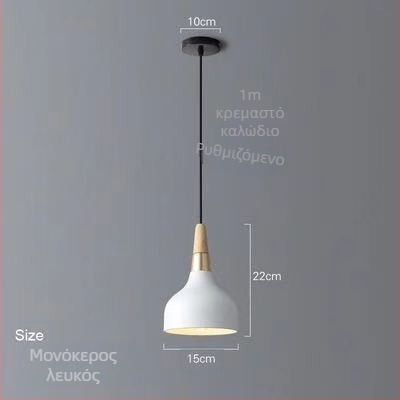 Σκανδιναβικός τρικεφαλικός κρεμαστός λαμπτήρας από σίδηρο με LED, 220V, μοντέλο AL0038