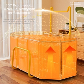 Πτυσσόμενος κουβάς μπάνιου για ενήλικες, PVC, για μπάνιο, με σταθερή θερμοκρασία