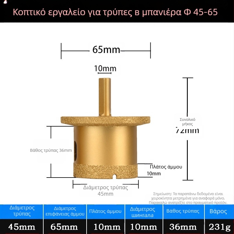Meier Shield MH0189 Διαμαντένιος γωνιακός τροχός για διάτρηση οπών σε πέτρινα/κεραμικά επιφάνειες πάγκων — Διαδικασία συγκόλλησης, κατάλληλο για επεξεργασία πέτρας