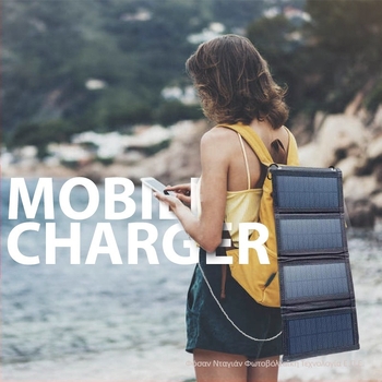 Φορητός διπλωτός ηλιακός πίνακας με USB φορτιστή για κάμπινγκ, έξοδος 5V, ισχύς 10W/12W/20W