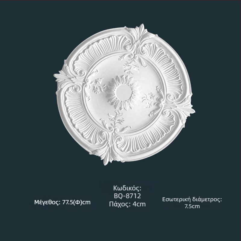 Πάνελ λαμπτήρα PU με κυκλικό δίσκο οροφής σε γαλλικό στυλ για ευρωπαϊκού τύπου πολυέλαιο (Υλικό: PU; Μοντέλο: BQ-XY-; Στυλ: ανάγλυφος, μινιμαλιστική σύγχρονη, ελαφριά πολυτέλεια)