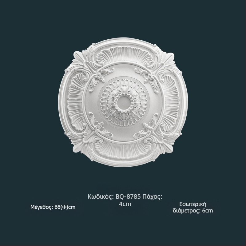 Πάνελ λαμπτήρα PU με κυκλικό δίσκο οροφής σε γαλλικό στυλ για ευρωπαϊκού τύπου πολυέλαιο (Υλικό: PU; Μοντέλο: BQ-XY-; Στυλ: ανάγλυφος, μινιμαλιστική σύγχρονη, ελαφριά πολυτέλεια)