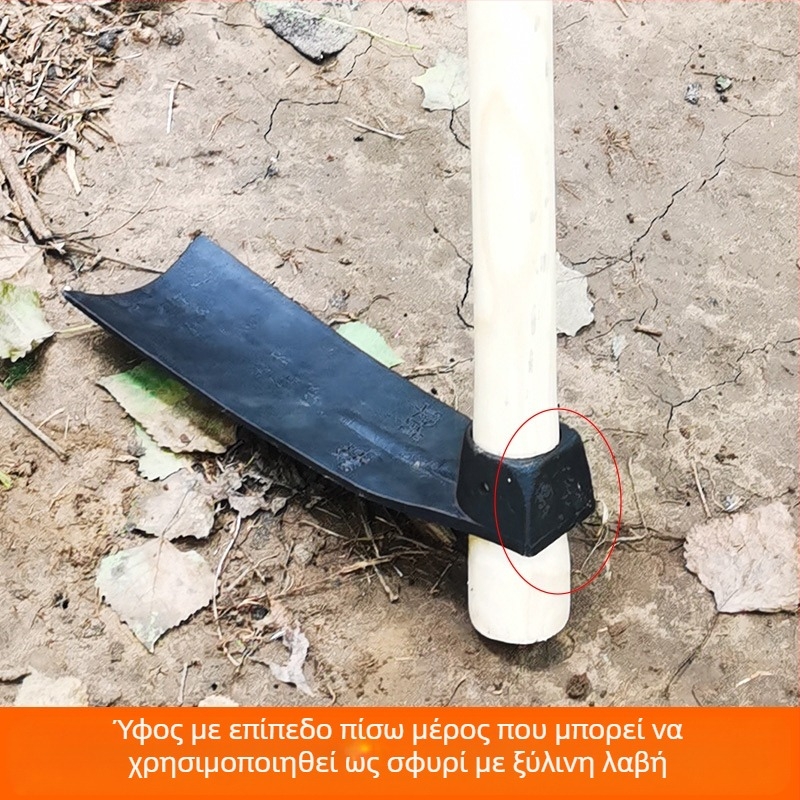 Κηπουρικό φτυάρι για ξερίζωμα ζιζανίων, καλλιέργεια λαχανικών και αερισμό εδάφους — σκάλισμα και ανάμιξη