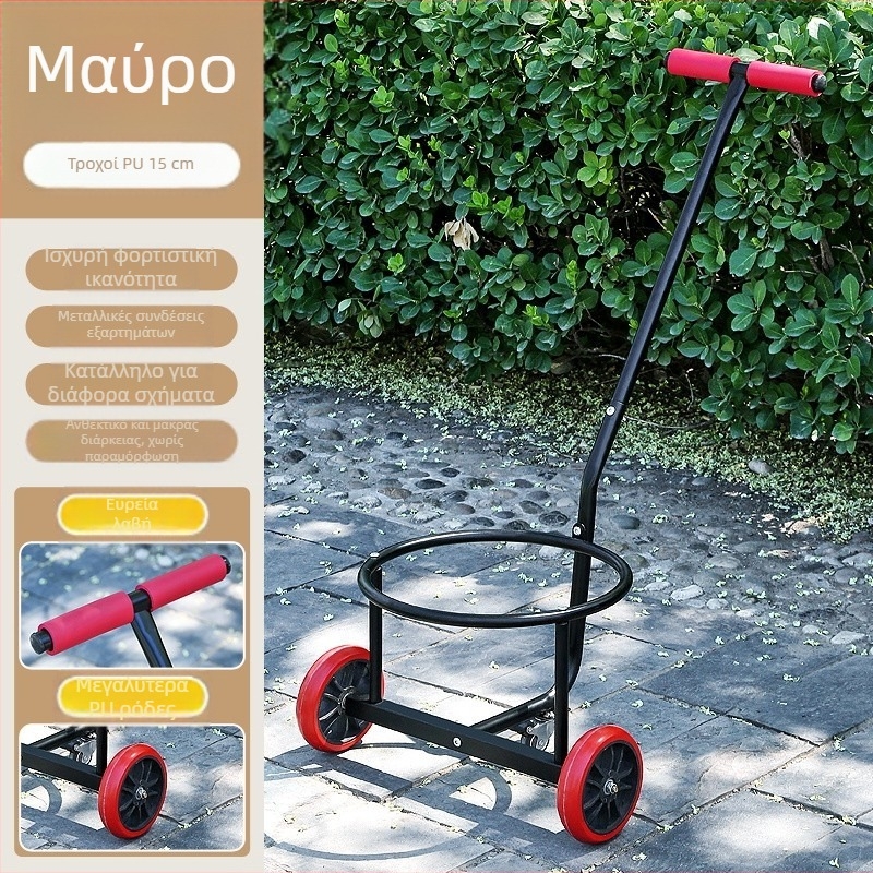 Πτυσσόμενη χειροκίνητη καρότσα, καρότσα με ράβδο έλξης για οικία και εργαστήριο, πολυχρηστικός μεταφορικός για νερό, απορρίμματα και κυλίνδρους αερίου