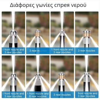 Ανοξείδωτος ακροφύσιο υψηλής πίεσης για καθαρισμό αποχετευτικών αγωγών με σύνδεση 1/4 in και γρήγορη σύνδεση 3/8 in, μάρκα Independent