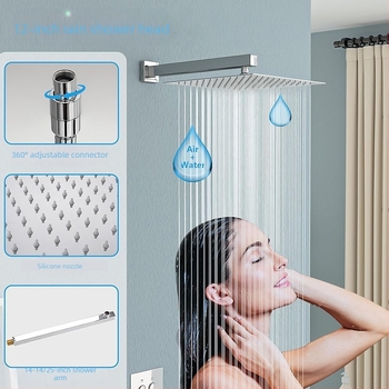 Σετ ντους με κρυφό εντοιχισμό στον τοίχο, από χαλκό, τετράγωνο σχήμα, μοντέλο FH-47, λειτουργίες μασάζ και βροχής