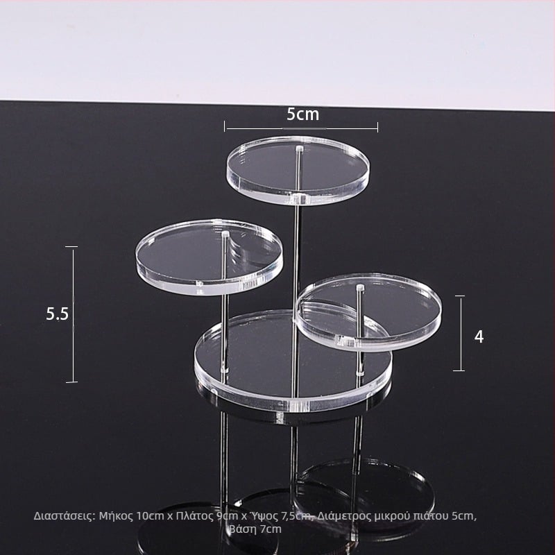 Ακρυλική σκαλοειδής βάση προβολής για επιτραπέζιες φιγούρες — παχύτερο ακρυλικό, καλλιτεχνικό στυλ, επιτραπέζιο display, κυκλοφορεί άνοιξη 2025.