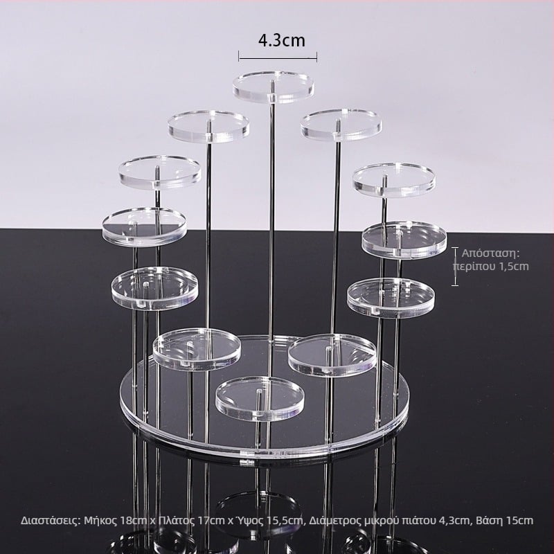 Ακρυλική σκαλοειδής βάση προβολής για επιτραπέζιες φιγούρες — παχύτερο ακρυλικό, καλλιτεχνικό στυλ, επιτραπέζιο display, κυκλοφορεί άνοιξη 2025.