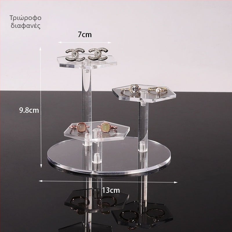 Ακρυλική σκαλοειδής βάση προβολής για επιτραπέζιες φιγούρες — παχύτερο ακρυλικό, καλλιτεχνικό στυλ, επιτραπέζιο display, κυκλοφορεί άνοιξη 2025.