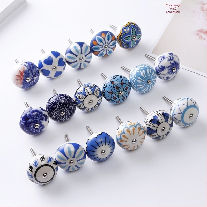 Yunchang στρογγυλή κεραμική λαβή για ντουλάπες και συρτάρια — μοντέρνος μινιμαλιστικός στυλ, ελαφρύς πολυτελής χαρακτήρας; υλικό κεραμικό; επίστρωση ηλεκτροπλατίωσης; μάρκα Yunchang Hardware.