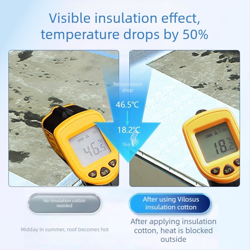 Αλουμινόφυλλη μόνωση βαμβάκι – αυτοκόλλητη μόνωση οροφής, μικροπορώδης μορφή, εσωτερικό από καουτσούκ-βαμβάκι, ρολό, 0.033 W/m·K