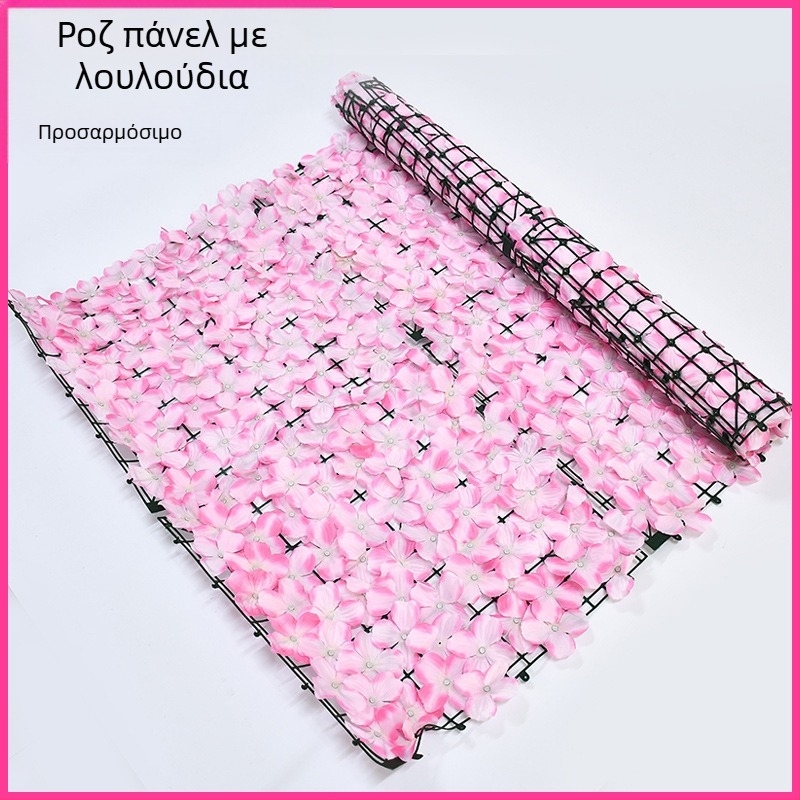 Τεχνητός φράχτης με φύλλα και διακοσμητικά ρατάν στοιχεία για εξωτερική χρήση