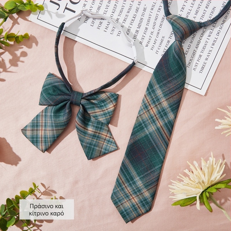 Κλιπ γραβάτας με καρό μοτίβο, στυλ ζευγαριού, για ενήλικες, διακοσμητικό λουλούδι γραβάτας