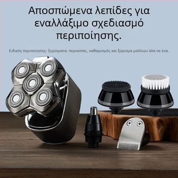 Ηλεκτρική ξυριστική μηχανή για άνδρες με πλωτή κεφαλή κοπής, ενσωματωμένη μπαταρία 500–800 mAh, 60+ λεπτά λειτουργίας, μοτέρ χωρίς ψήκτρες, φόρτιση/τροφοδοσία διπλής χρήσης