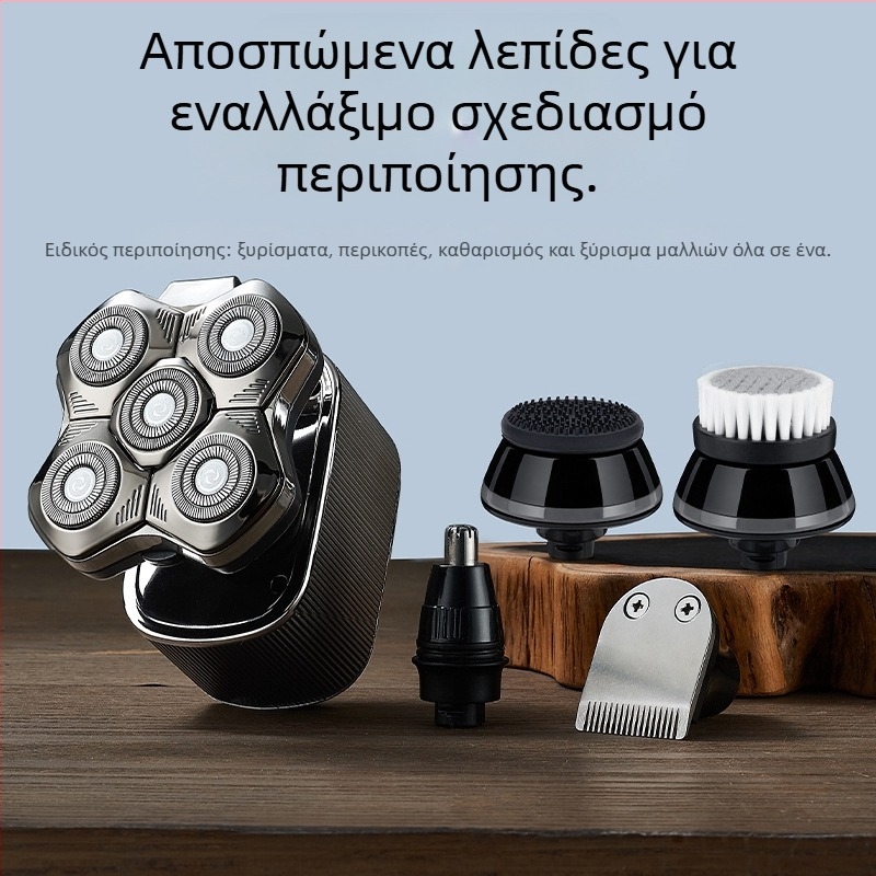 Ηλεκτρική ξυριστική μηχανή για άνδρες με πλωτή κεφαλή κοπής, ενσωματωμένη μπαταρία 500–800 mAh, 60+ λεπτά λειτουργίας, μοτέρ χωρίς ψήκτρες, φόρτιση/τροφοδοσία διπλής χρήσης