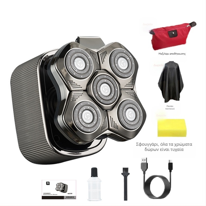 Ηλεκτρική ξυριστική μηχανή για άνδρες με πλωτή κεφαλή κοπής, ενσωματωμένη μπαταρία 500–800 mAh, 60+ λεπτά λειτουργίας, μοτέρ χωρίς ψήκτρες, φόρτιση/τροφοδοσία διπλής χρήσης