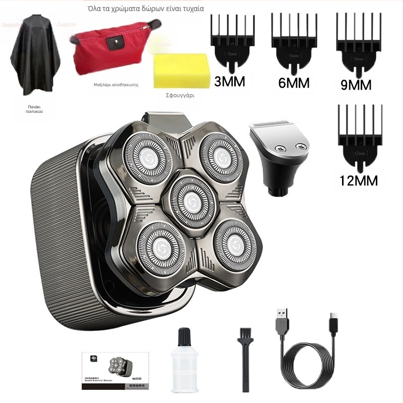 Ηλεκτρική ξυριστική μηχανή για άνδρες με πλωτή κεφαλή κοπής, ενσωματωμένη μπαταρία 500–800 mAh, 60+ λεπτά λειτουργίας, μοτέρ χωρίς ψήκτρες, φόρτιση/τροφοδοσία διπλής χρήσης