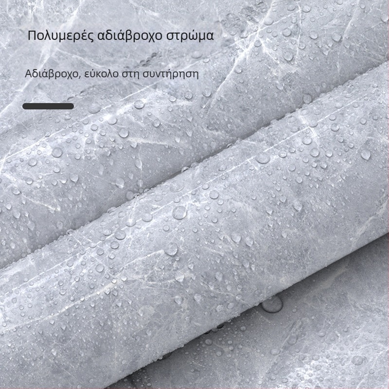 Αυτοκόλλητο τοίχου από PET, με μοτίβο μάρμαρο, ανθεκτικό σε λίπος και σε υψηλές θερμοκρασίες, για κουζίνα