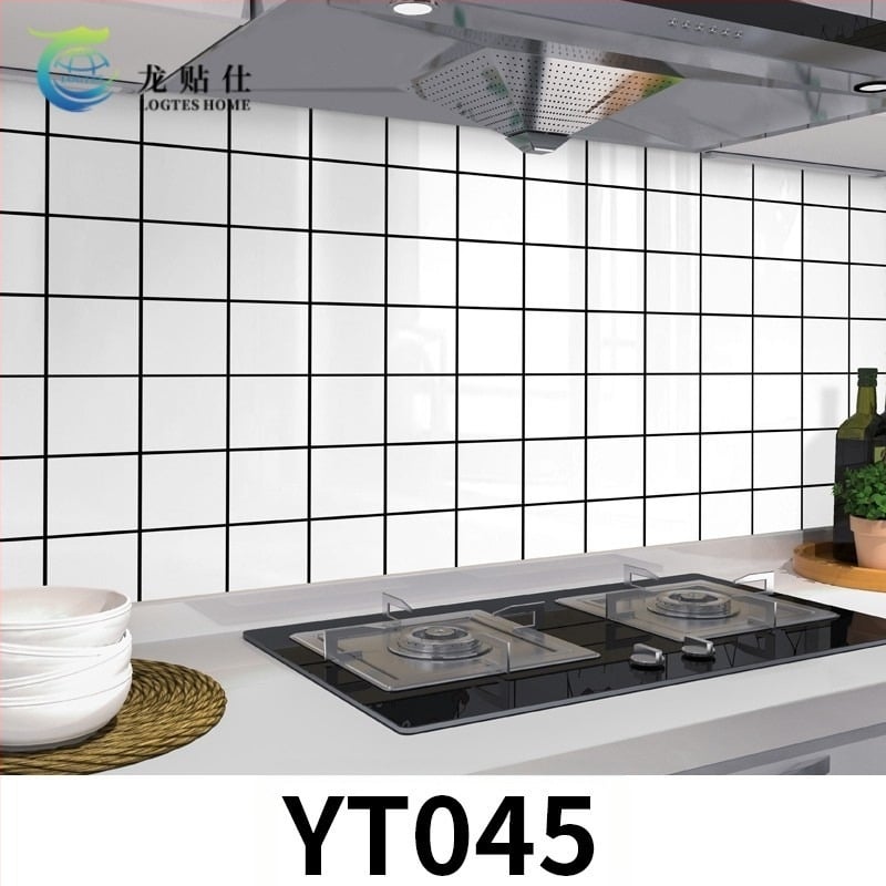 Αυτοκόλλητο τοίχου από PET, με μοτίβο μάρμαρο, ανθεκτικό σε λίπος και σε υψηλές θερμοκρασίες, για κουζίνα