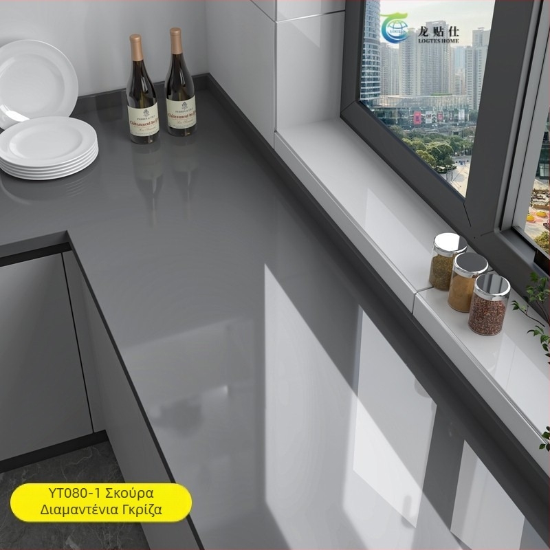 Αυτοκόλλητο τοίχου από PET, με μοτίβο μάρμαρο, ανθεκτικό σε λίπος και σε υψηλές θερμοκρασίες, για κουζίνα