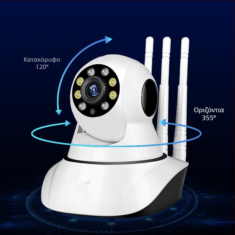 Κάμερα επιτήρησης Pan-Tilt με Wi‑Fi, 1080P νυχτερινή όραση, απομακρυσμένος έλεγχος, τοπική/cloud αποθήκευση