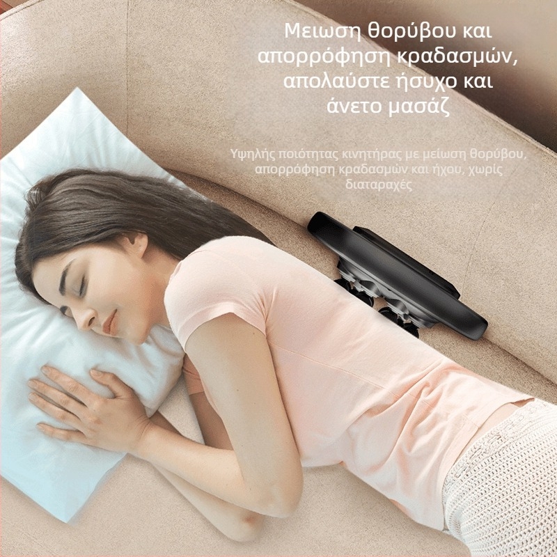 Μασάζ μυών με κινητήρα βούρτσας, 6+ κεφαλές μασάζ, 5+ επίπεδα ταχύτητας, ενσωματωμένη μπαταρία 2000–4000 mAh, θόρυβος κάτω από 36 dB