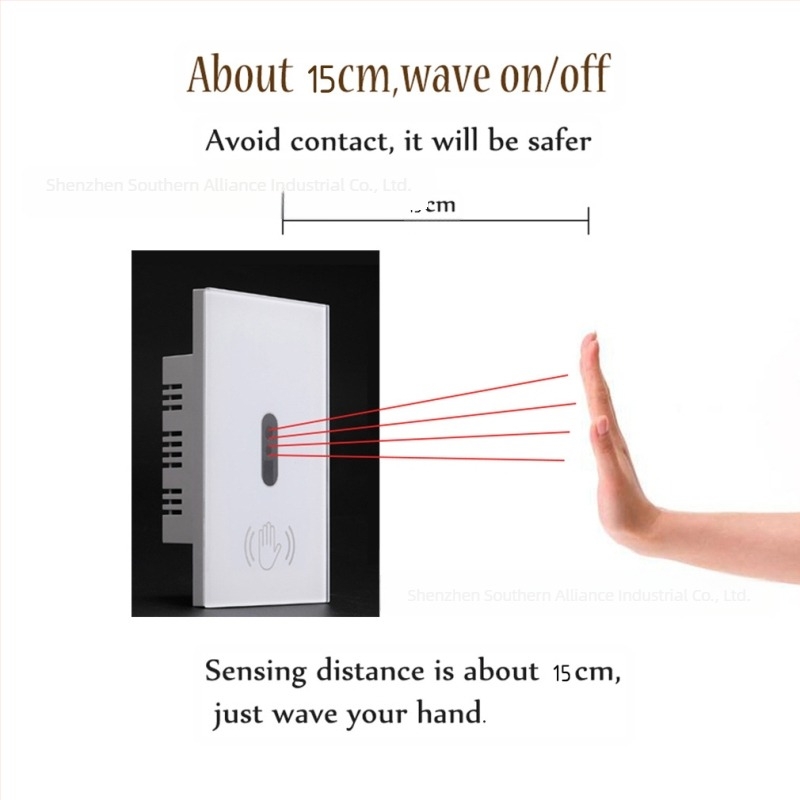 Αισθητήρας υπερύθρων με χειρονομία, διακόπτης για εσωτερική διακόσμηση, 100–277V AC