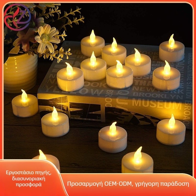 LED Tealight κερί, ABS υλικό, χειροποίητο, με εκτυπωμένο λογότυπο, συμπαγές σχήμα tea-wax