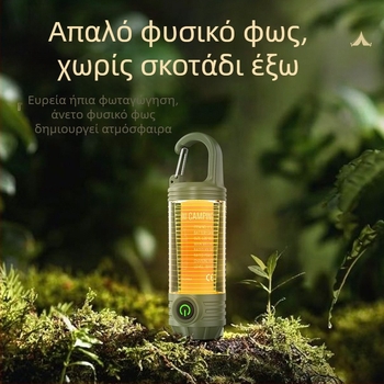 Φανάρι κάμπινγκ με φόρτιση USB και άγκιστρο για κλειδιά, YINGJU LY19, 3.7V, ABS περίβλημα