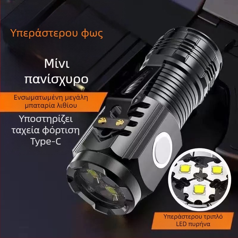 LED φακός καπέλου με 3 LED, μακριά δέσμη, 5W, φορητός και πολυλειτουργικός φακός