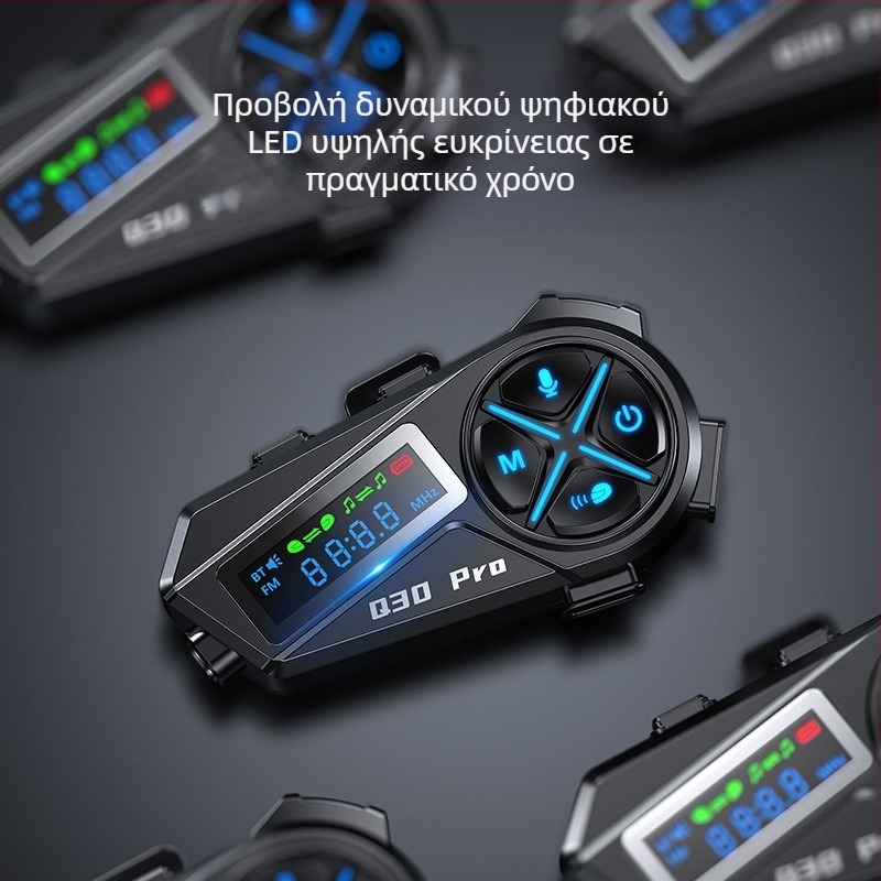 Ασύρματο κράνος Bluetooth για μοτοσικλέτα με ενσωματωμένο ακουστικό, συμβατό με μισό και πλήρες κράνος, αυτονομία 22 ωρών, εμβέλεια 10 μ, ήχος στερεο, Bluetooth 5.4