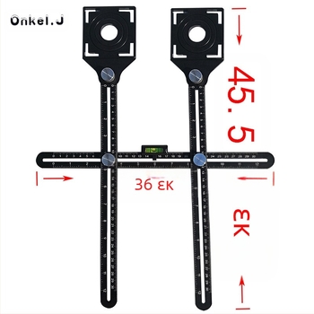 Διπλής κεφαλής επίπεδος χάρακας για την τοιχοποιία — εύρος 100 mm, αλουμίνιο κράμα και ανοξείδωτος χάλυβας, γωνιόμετρο