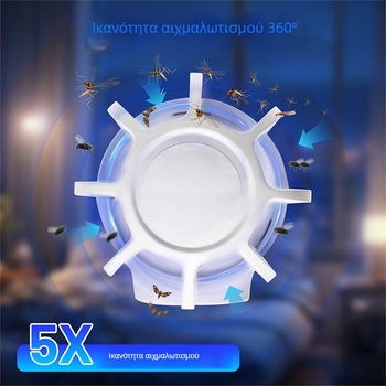 Φορητή οικιακή λάμπα εξόντωσης κουνουπιών με ηλεκτροσόκ, επαναφορτιζόμενη, αθόρυβη παγίδα εντόμων