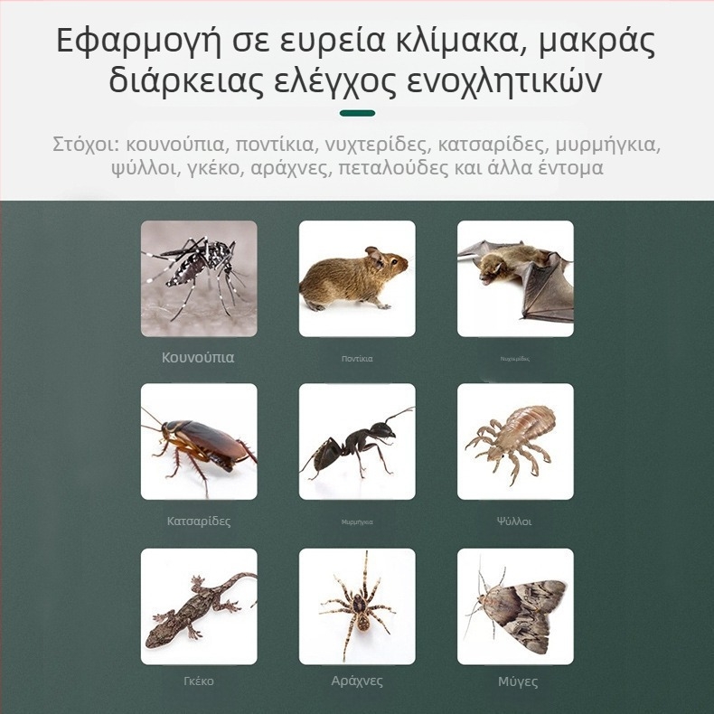 Plug-in υπερηχητική λάμπα κατά των κουνουπιών με αφαίρεση ακάρεων και νυχτερινό φωτισμό περιβάλλοντος, LED, κάλυψη 11–20 m²