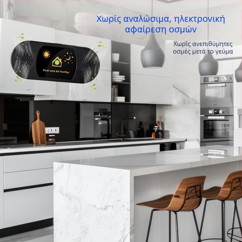Καθαριστής αέρα κουζίνας με αρνητικά ιόνια για εξάλειψη οσμών, αφαίρεση φορμαλδεΰδης, αθόρυβη λειτουργία, εγκατάσταση στον τοίχο