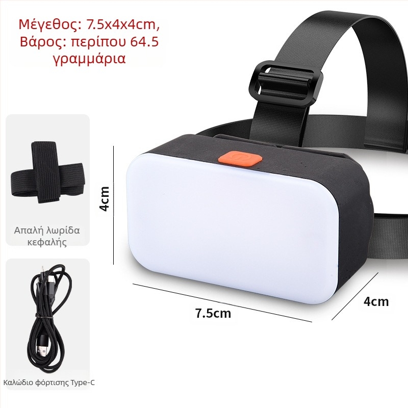 LED κεφαλόφως με φόρτιση USB για εξωτερικές δραστηριότητες — αδιάβροχο, εμβέλεια δέσμης 100 μέτρα, διάρκεια λειτουργίας 3 ώρες