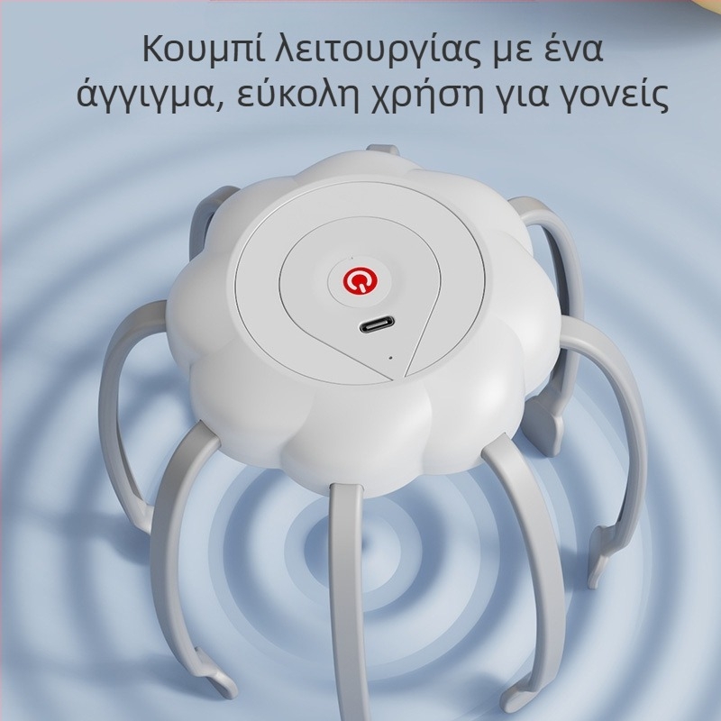 Μασάζ κεφαλής με δόνηση, επαναφορτιζόμενο, μοντέλο QS-108, έλεγχος με κουμπιά (QS-108, επαναφορτιζόμενο, δόνηση, έλεγχος με κουμπιά)