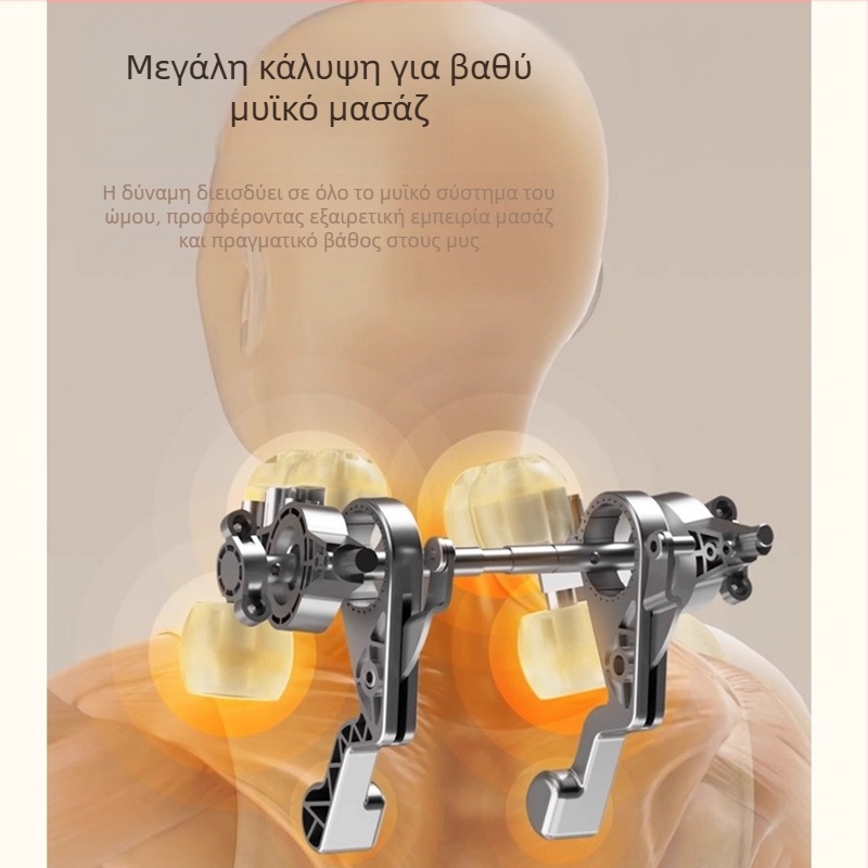 Ασύρματος μασάζ αυχένα με ζυμωτική λειτουργία, θερμή συμπίεση και θεραπεία με υπέρυθρες, 6 κεφαλές, επαναφορτιζόμενο μοντέλο 106