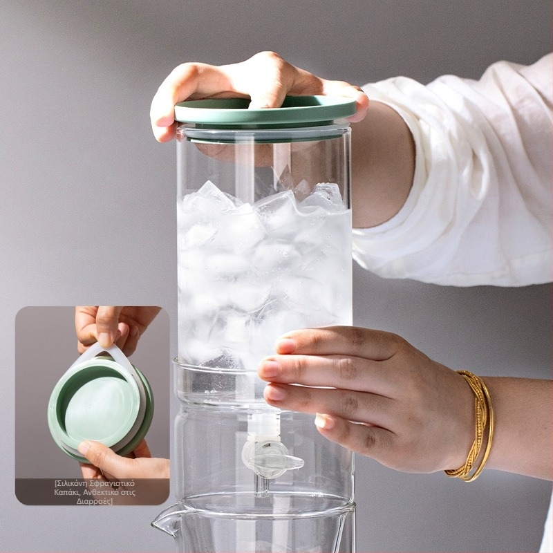 Κανάτα καφέ από γυαλί μποροσίλιτ για ice-drip και κρύο εκχύλισμα τσαγιού (έκδοση 2024, προσαρμογή διαθέσιμη, ιδιωτική ετικέτα με άδεια)